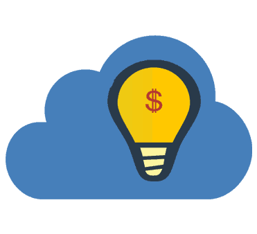 Cloud Light Bulb With Dollar Sign - Money (419x338), Png Download