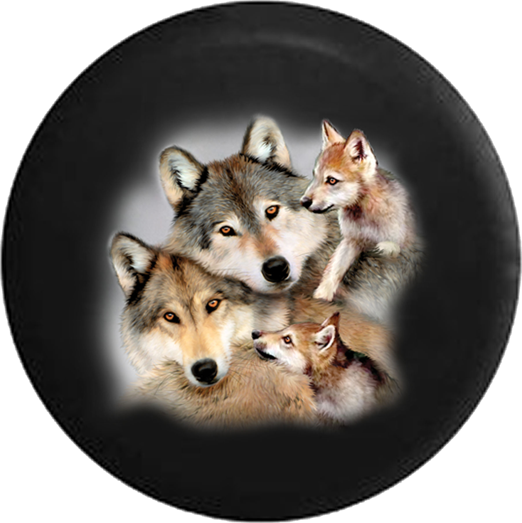 Pack Of Wolves Curled Up Bright Eyes Jeep Camper Spare - Rosy Diamond Painting Diy Painting Set Resin Wall Home (1800x1804), Png Download