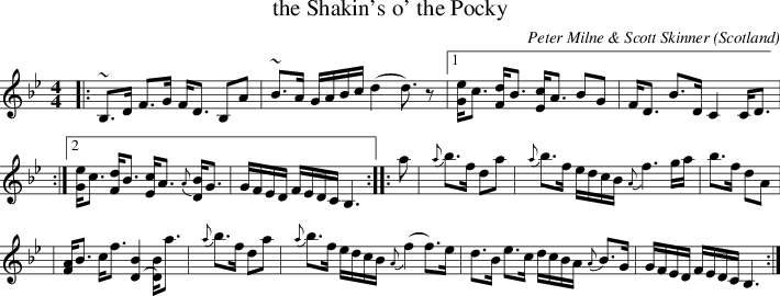Listen To The Shakin's O' The Pocky - Tarbolton Reel Sheet Music (710x270), Png Download