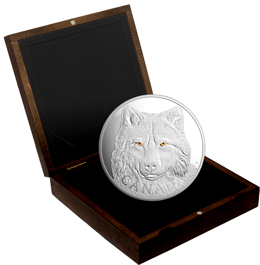 In The Eyes Of The Timber Wolf - 2017 Fine Silver 250 Dollar Kilo Coin - (570x570), Png Download