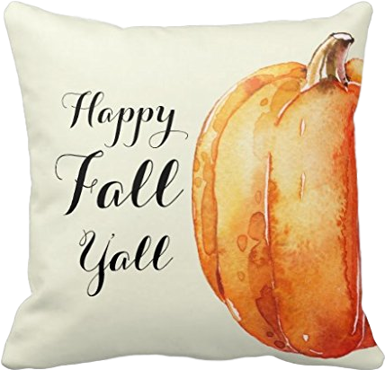 Happy Fall Yall With Painted Pumpkin Clipped Rev - Hlppc Happy Fall Yall Throw 18 X 18 Inches Pillow Case (500x500), Png Download