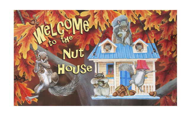 Briarwood Lane Welcome To The Nuthouse Fall House Flag (650x650), Png Download