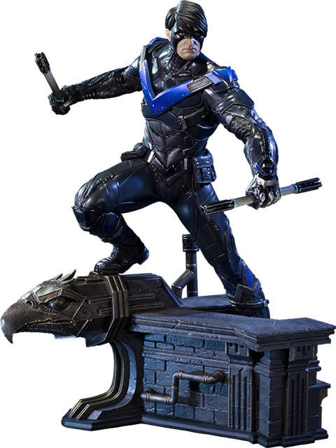 Nightwing Arkham City Png Download - Nightwing Dc Comics Statue (480x639), Png Download