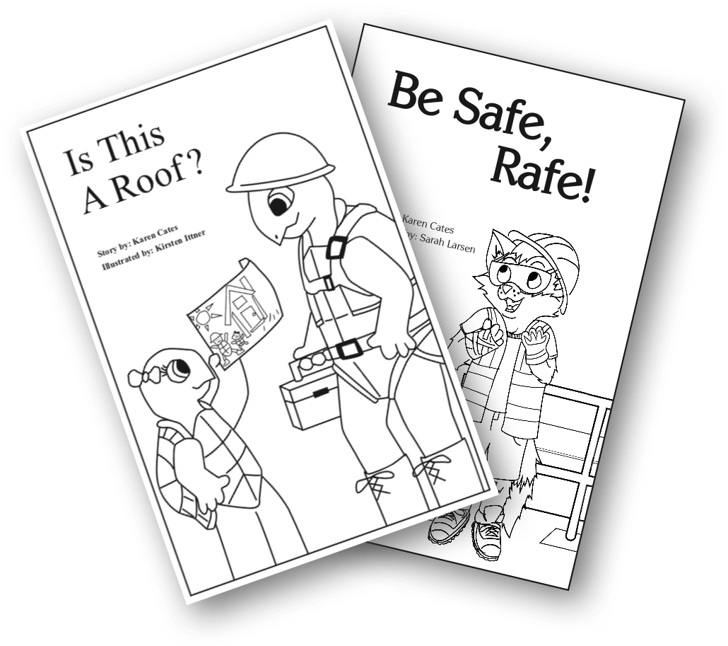 Roofing Coloring Book Pages From Karen Cates - Cartoon (1053x930), Png Download