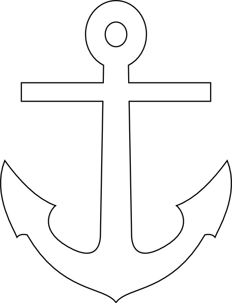 Pin By Anchor Lovers On Anchor Printable - White Anchor No Background (456x596), Png Download