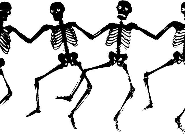 Halloween Clipart Clipart Dancing Skeleton - Creepy Halloween Clip Art (640x480), Png Download