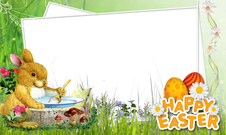 Happy Easter Photo Frame Overlay Filter Profile Picture - Easter Bunny Photo Frame (758x455), Png Download