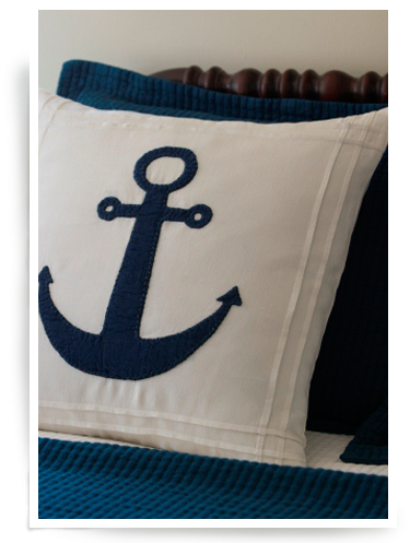 White Anchor Porch Pillow - Rr White Anchor Linen Throw Pillow (400x510), Png Download