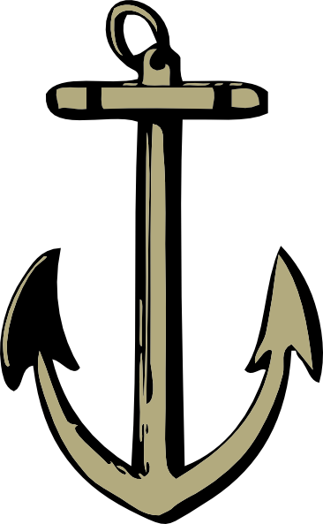 Anchor - Clipart - Black - And - White - Anchor (366x593), Png Download