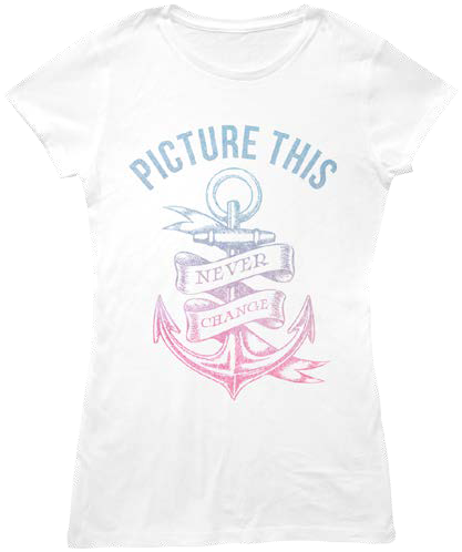 'never Change Anchor' Ladies White T-shirt - Sex Pistols God Save Girls Jr Large White White (417x498), Png Download