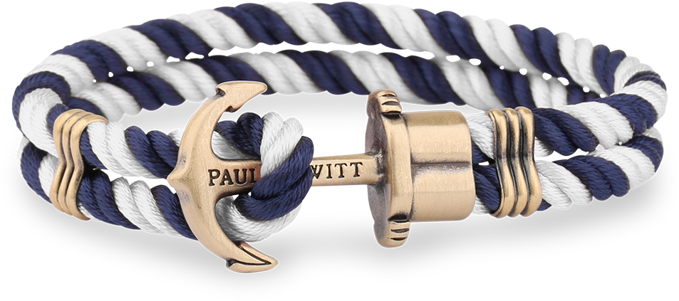 Paul Hewitt Anchor Bracelet Phrep Brass Nylon Navy (1000x1000), Png Download