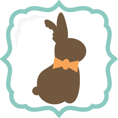 Chocolate Easter Bunny Svg File Easter Svgs Frame Svgs - Chocolate Bunny (384x385), Png Download