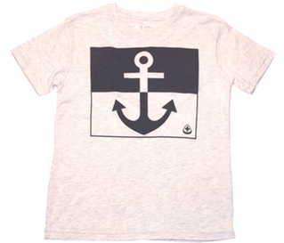 Anchor, Gray, Blue, White, Kid's, Kid's Tee, Vintage, - Number (500x429), Png Download