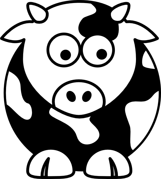 Clip Art Black And White Cow Online - Weight Physics (534x594), Png Download