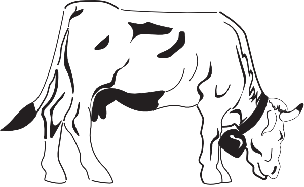 Svg Royalty Free Library Cows Grazing Clipart - Coloring Book (600x369), Png Download