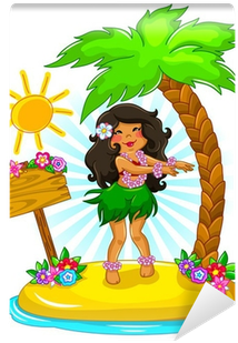 Girl Dancing Hula On A Tropical Island Wall Mural • - Palabra Ula Ula (400x400), Png Download