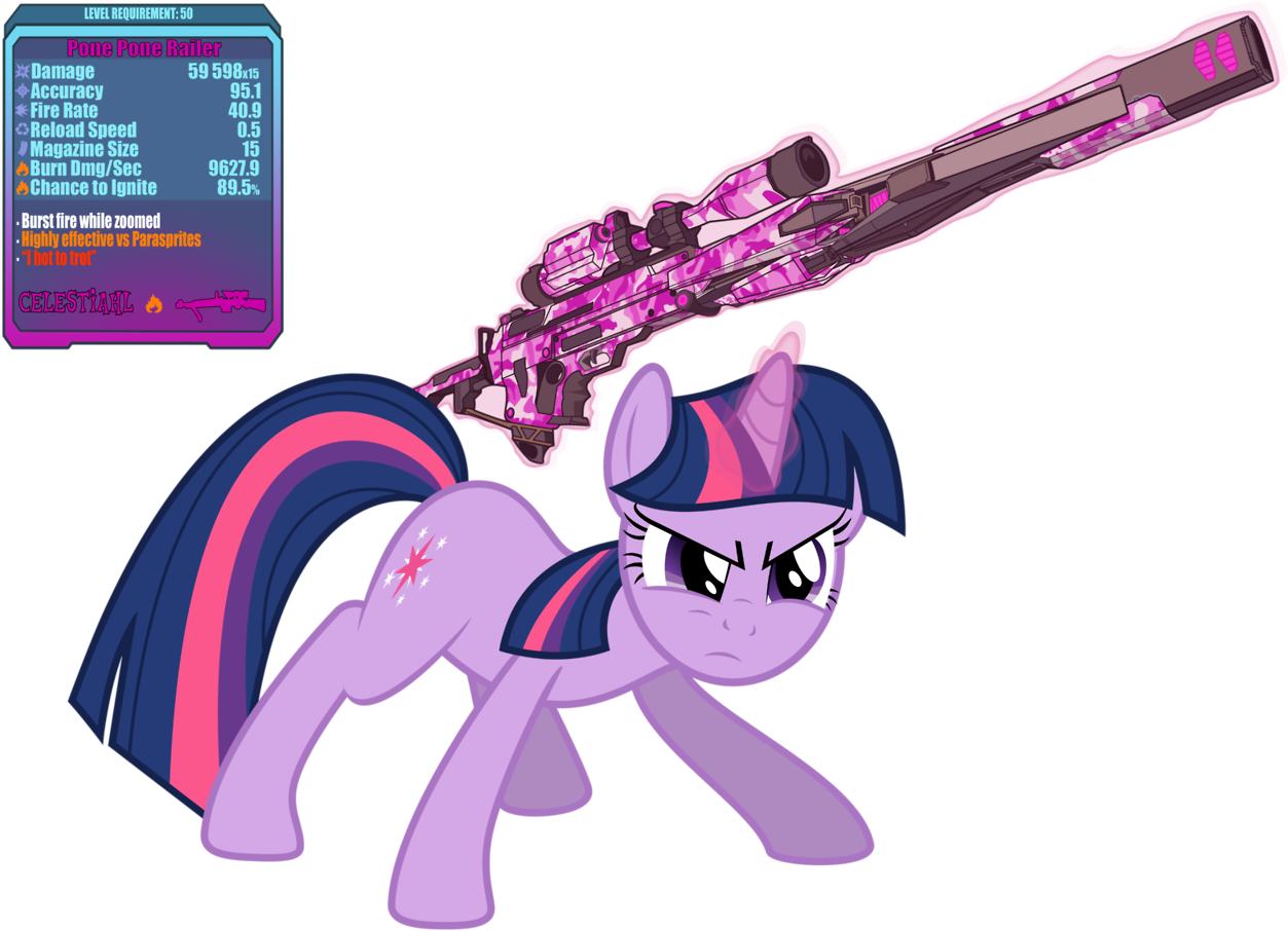 Hazel-pony, Borderlands 2, Dahl, Gun, Safe, Solo, Twilight - Twilight Sparkle Borderlands (1280x946), Png Download
