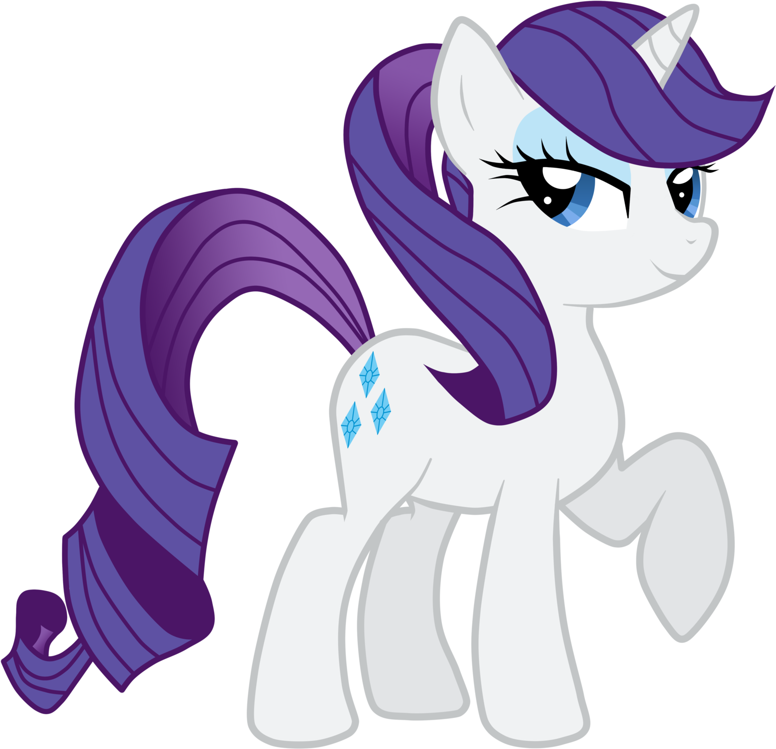Rarity Sweetie Belle Rainbow Dash Horse Mammal Purple - My Little Pony Rarity Ponytail (1600x1549), Png Download