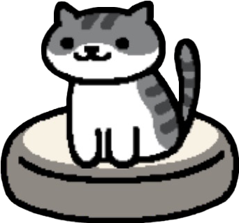 Black And White Cushion - Neko Atsume Sitting Cat (500x521), Png Download
