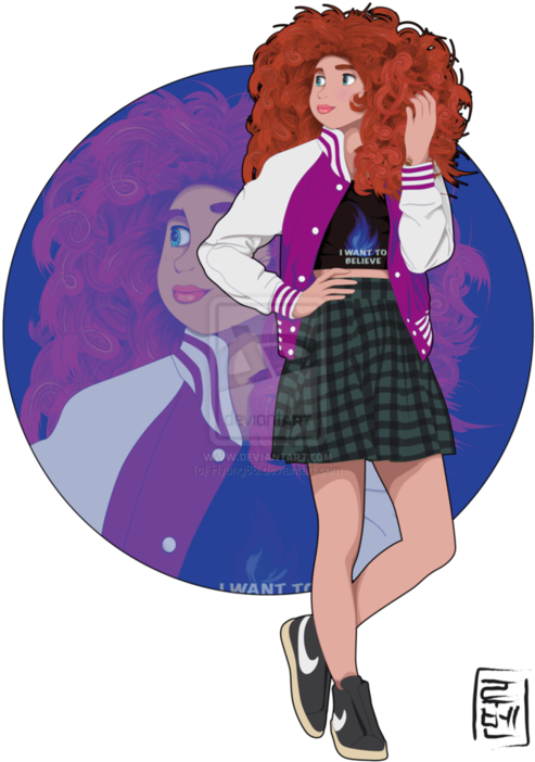Disney, Merida, And Brave Image - Disney Characters As College Students (500x707), Png Download