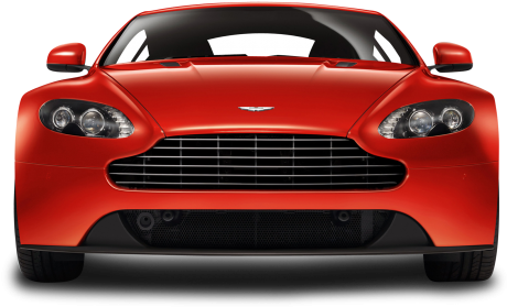 Red Aston Marti -v8 Vantage Front View Car Png Image - Aston Martin Front View (500x322), Png Download