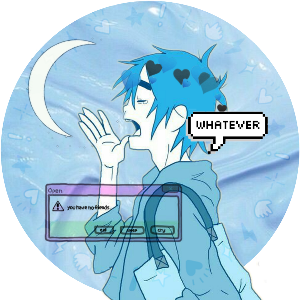 2d Gorillaz Cute Pastel Blue Pastelblue Tumblr Aestheti - Jun Nyeac Nyeac Pixel Button+ (select Style) Seventeen (1024x1024), Png Download