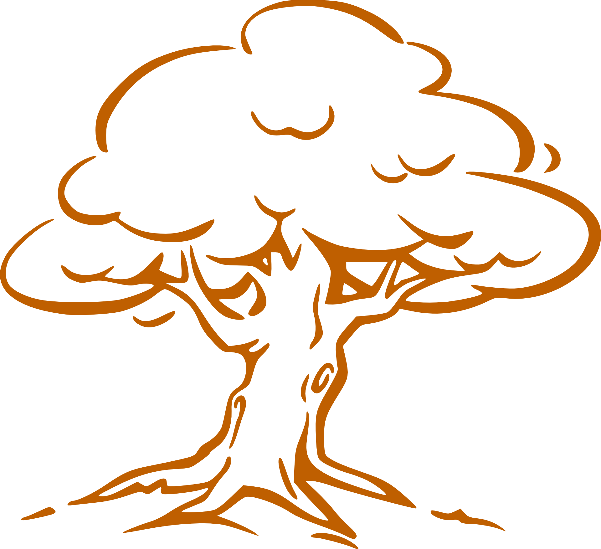 Brow Tree Outline Svg Clip Arts 600 X 548 Px (600x548), Png Download