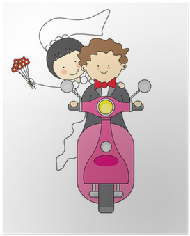 Novios En Moto Poster • Pixers® • We Live To Change - Tarjetas De Matrimonio Para Imprimir Gratis (400x400), Png Download