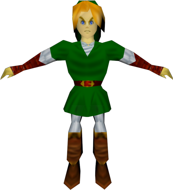 Download Zip Archive - Link Ocarina Of Time Model (750x650), Png Download