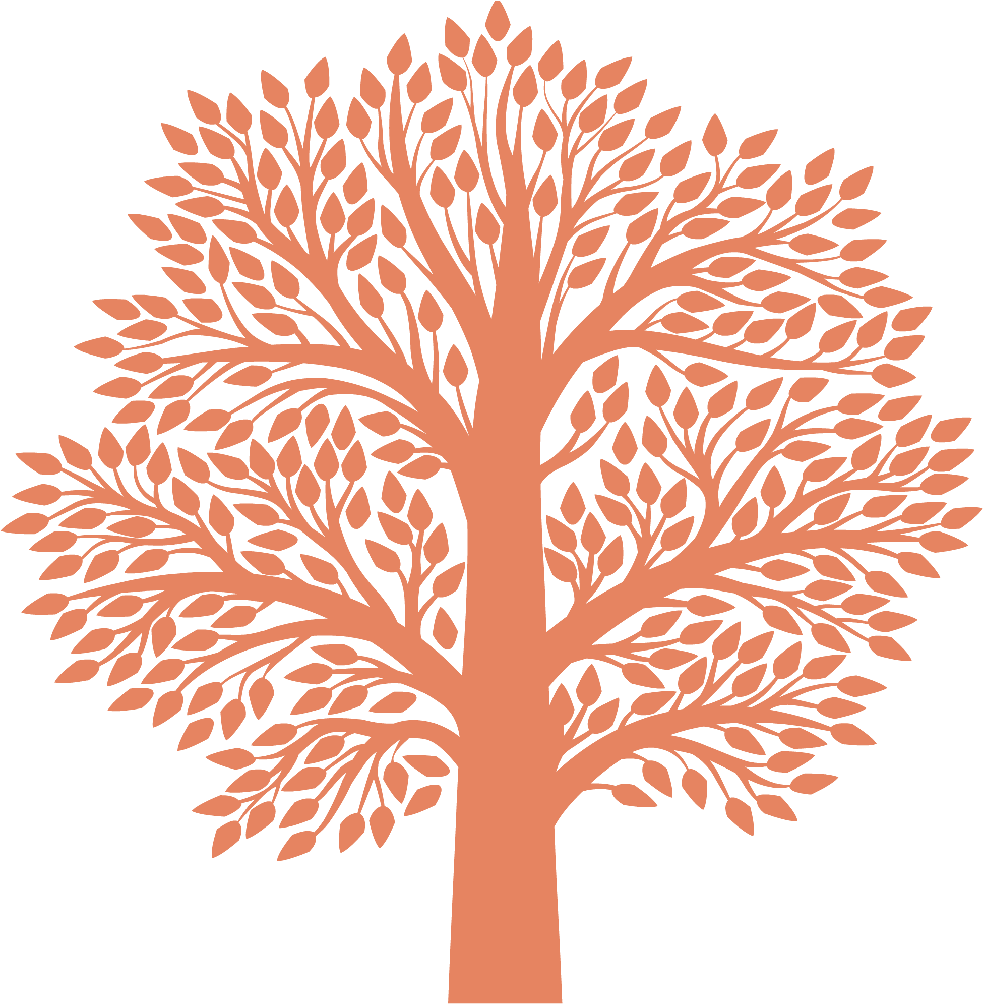Large Orange Logo Tree - Black And White Tree Canvas Print - Small (2000x2000), Png Download