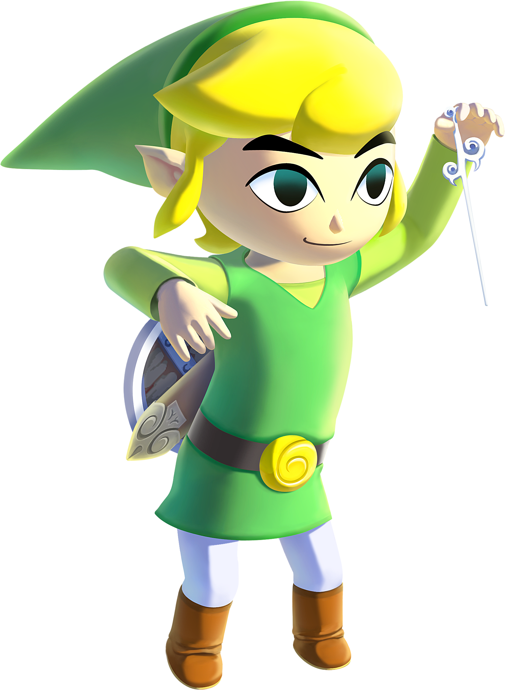 The Wind Waker & Phantom Hourglass - Legend Of Zelda Wind Waker Hd Link (1687x2303), Png Download
