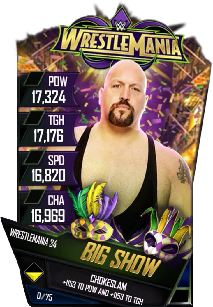 Bigshow S4 19 Wrestlemania34 - Wwe Supercard Wrestlemania 34 Cards (733x1158), Png Download