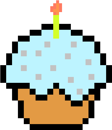 Cupcake W/ Silver Sparkles & Candel Green - Cupcake Perle Hama (470x460), Png Download