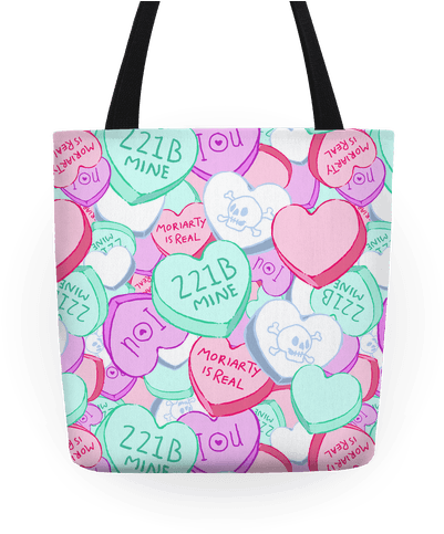 Sherlock Valentines Hearts Tote - Sherlock Valentines Hearts Tote Bag: Funny Tote Bag (484x484), Png Download