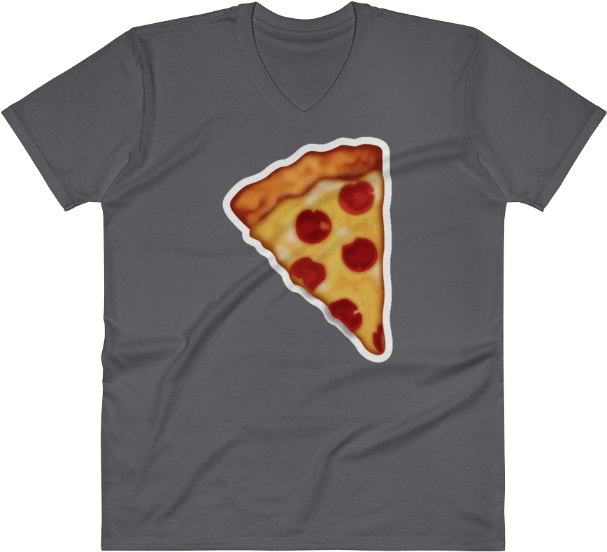 Men's Emoji V Neck - Pizza Slice Emoji Tshirt Pepperoni Pie Cheese Crust (1000x1000), Png Download