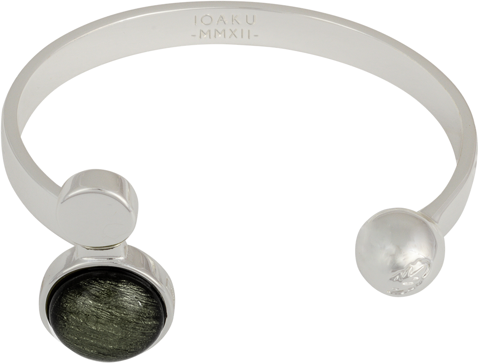 Ioaku Moon Cuff Silver Sparkle Grey Copy - Gold (1000x880), Png Download