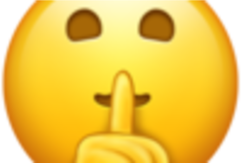 Face With Finger Covering Closed Lips Emoji (1200x675), Png Download