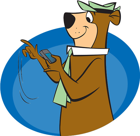 Yogi Bear On Phone - Jellystone Yogi Bear Cartoons (600x600), Png Download