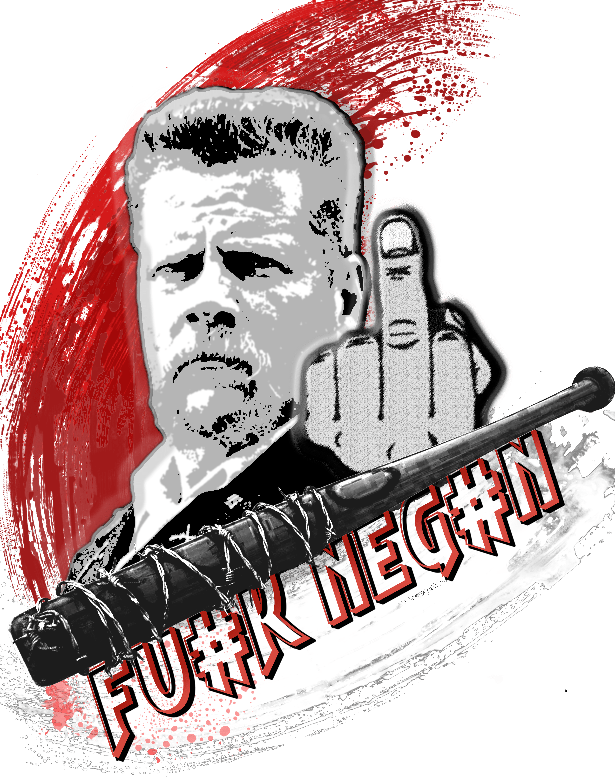Fuck Negan Abraham - Kalan The Middle Finger Bird Air Freshener Auto-home (2550x3300), Png Download
