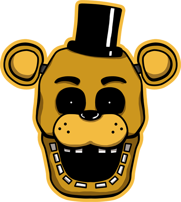 Golden Freddy Head By Kaizerin - Fnaf Golden Freddy Head (600x671), Png Download