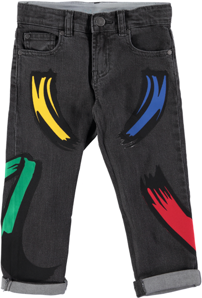 Picture Of 'lohan' Paint Stroke Jeans Black - Pocket (600x600), Png Download