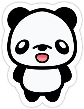 Download Panda Stickers Png - Cute Kawaii Black And White Sticker - HD ...