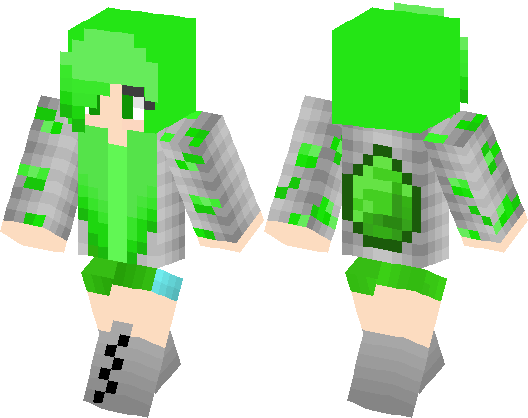 Minecraft Emerald Skin (528x418), Png Download