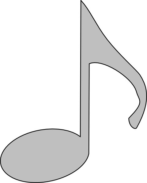 Silver Music Note Clip Art At Clker - Silver Musical Note (480x594), Png Download