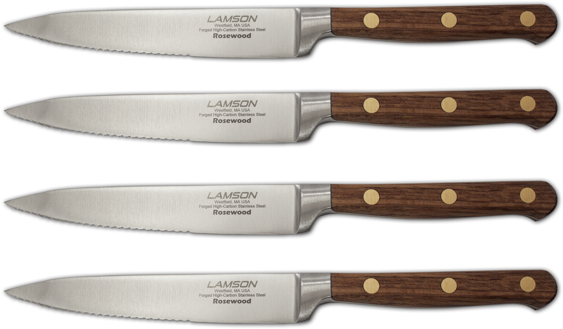 4 Piece Serrated Steak Knife Set - Rosewood Steak Knife (2048x2048), Png Download