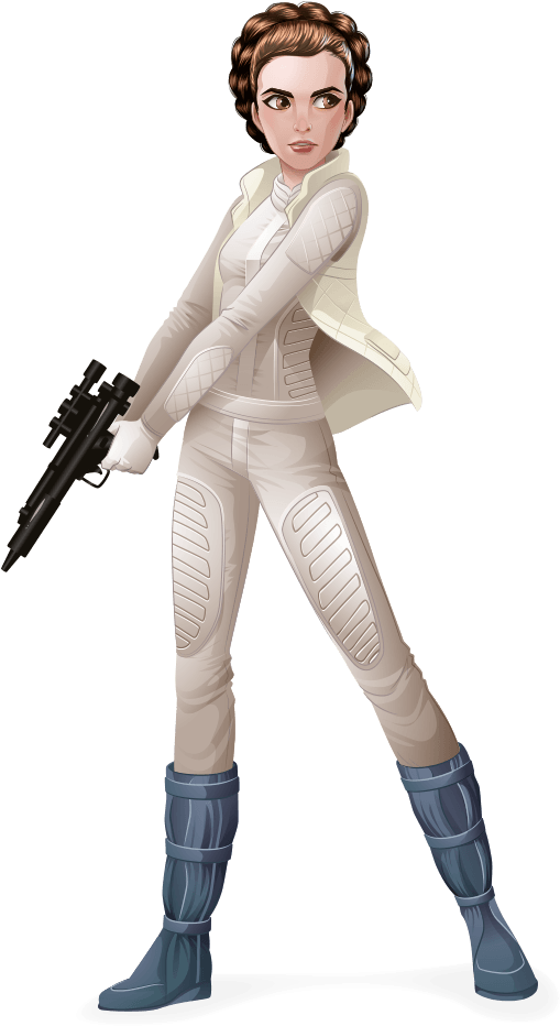 Character-popup - Leia Forces Of Destiny Png (583x1007), Png Download