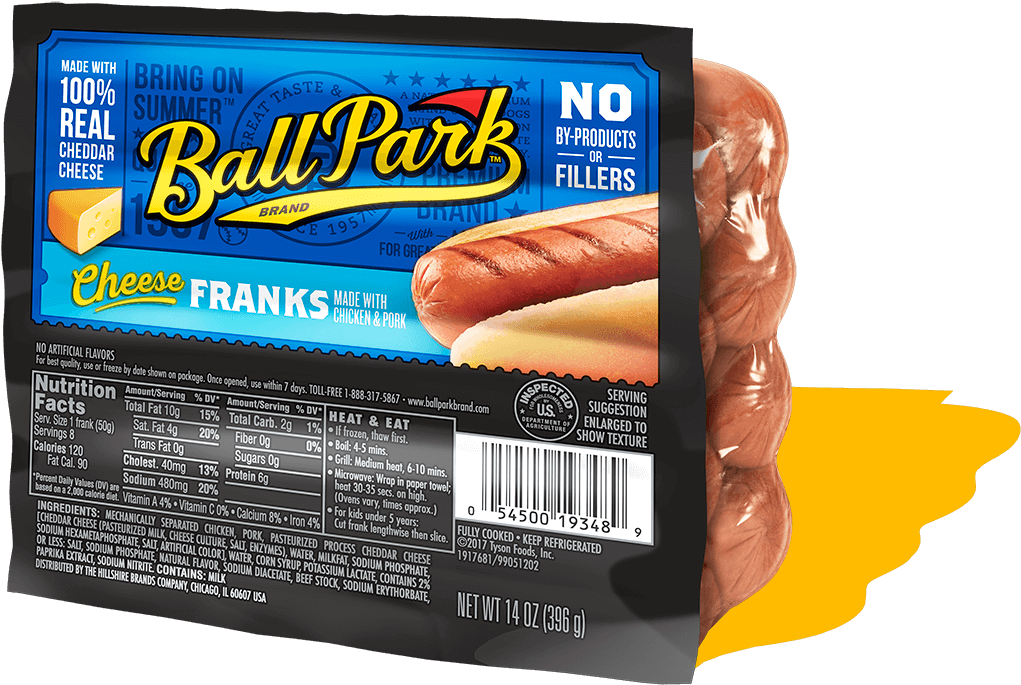 Ball Park Cheese Hot Dogs - Ball Park Uncured Beef Franks (1020x800), Png Download