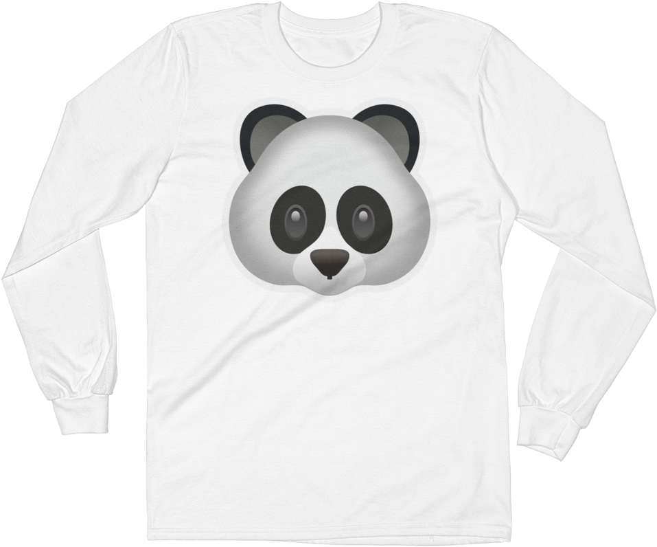 Men's Emoji Long Sleeve T-shirt - Panda (1000x1000), Png Download