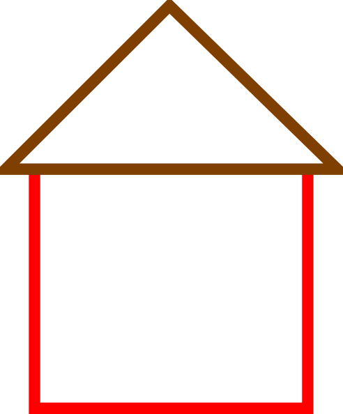 House Clipart Triangle - Outline Of The House (492x594), Png Download