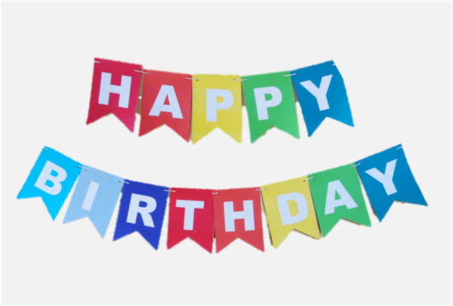 Rainbow Colors Happy Birthday Banner, Rainbow Party - Happy Birthday Rainbow Banner With A Matching Cut Out (1000x935), Png Download
